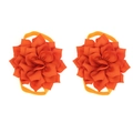 Ein Paar leuchtend orangefarbene Rüschenblumen-Elastikbänder für Neugeborenenfotografie - Orange