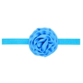 Fascia per capelli neonata con rosa di raso blu e nastro elastico morbido in tessuto - Blu