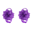 Set aus zwei lila gerüschten Stoff-Fußblumen für Neugeborenen-Fotografie-Requisiten - Lila