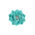 Fermaglio per capelli a fiori in tessuto a strati verde menta con strass di cristallo - Blu Turchese