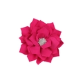 Fermaglio per capelli a fiore in tessuto rosso rosa multistrato con strass luccicante - Rosa Rossa