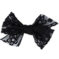 Bandeau à nœud en dentelle noire évidée pour bébés avec motifs floraux délicats - Style de Barrette / Nœud en Losange Noir