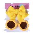 Set fascia per neonati con fiocco e occhiali a girasole gialli per l'estate - Cotone Giallo Air