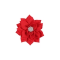 Fermaglio per capelli a fiore in tessuto rosso multistrato con strass scintillanti - Rosso