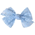 Bandeau à nœud en dentelle brodée ajourée bleu clair pour bébés et tout-petits - Style de Barrette / Nœud en Losange Bleu