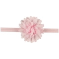 Soft pink chiffon flower baby headband with comfortable 1.5cm elastic band for infants - Pink