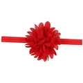 Fascia elastica per neonati con accessorio fiore in chiffon rosso a più strati - Rosso