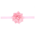 Bandeau élastique bébé avec fleur de lotus en mousseline rose pour nouveau-nés - Rose