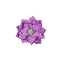 Fermaglio per capelli a fiore in tessuto viola con centro in strass scintillanti - Viola