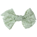 Nœud pour cheveux en dentelle évidée vert clair pour bébés avec texture florale délicate - Style de Barrette / Nœud en Losange Vert