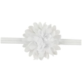 Fascia per neonati con fiore in chiffon bianco e morbido elastico da 1,5 cm - Bianco