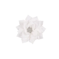 Elegante fermaglio per capelli a fiore bianco multistrato con strass scintillanti - Bianco
