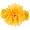 Fascia per neonati con fiore in chiffon giallo brillante e morbido cinturino all'uncinetto - Giallo