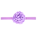 Soft purple satin rose flower headband for baby girls with elastic fabric strap - Light Purple