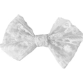 Bandeau à nœud en dentelle blanche évidée avec broderies florales pour bébés filles - Style de Barrette / Nœud en Losange Blanc