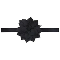 Fascia elastica nera con fiore di loto in tessuto per neonati con petali multistrato - Nero