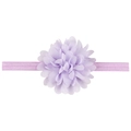 Lavender chiffon flower headband for babies with 1.5cm elastic band for hair decoration - Light Purple