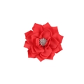 Fermaglio per capelli a fiore rosso a strati con strass a forma di fiocco di neve - Arancione