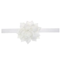 Bandeau élastique pour bébé avec une fleur de lotus en mousseline blanche multicouche - Blanc