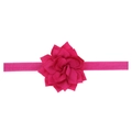 Bandeau élastique pour bébé avec une fleur de lotus rouge rose en tissu mousseline - Rouge Rose