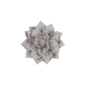 Fermaglio per capelli a fiore in tessuto grigio argento multistrato con strass lucidi - Grigio