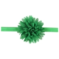 Emerald green chiffon flower headband for babies with 1.5cm elastic ribbon base - Christmas Green