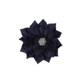 Fermaglio per capelli a fiore blu marino con petali in tessuto e strass scintillanti - Blu Notte