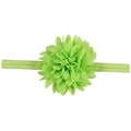 Elastic baby headband featuring a multi-layered lemon green chiffon flower decoration - Grass Green