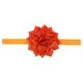 Bandeau élastique pour bébé avec une fleur de lotus en mousseline orange vif à couches - Orange