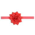 Bandeau élastique pour bébé avec grande fleur en tissu rouge à plusieurs épaisseurs - Rouge pastèque
