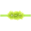 Fascia elastica neonata verde neon con tre fiori in rete e perle finte - Verde