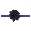Bandeau élastique bleu marine avec fleur de lotus en tissu multicouche pour bébés - Bleu Marine