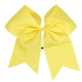 Bright yellow grosgrain ribbon hair bow with long tails for girls and babies - Yellow