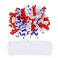 Lazo de pelo día de la independencia con patrones de chevron rojo blanco azul en diadema - Rojo Blanco Azul Estrellas Rayas Y Puntos Chevron (2#)
