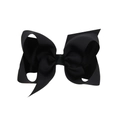 Large black 15cm grosgrain ribbon bow hair clip for babies and girls, classic style - Black