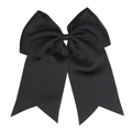 Large black grosgrain ribbon cheer bow with swallowtail ends for girls hair styling - Black