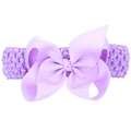 Fascia elastica per neonati con un grande fiocco in gros-grain lavanda e trama a maglia - Viola chiaro
