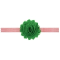 Fascia elastica per neonati con rosa in chiffon verde e stampa a zigzag rossa - Fiore Chiffon Verde Chevron Rosso Bianco (SD022-1)
