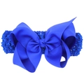 Fascia elastica blu navy per neonati con grande fiocco in gros-grain per bambini piccoli - Blu Zaffiro