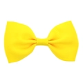 Classic small lemon yellow grosgrain ribbon bow hair clip for children girls - Yellow