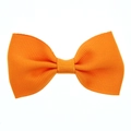 Classic orange grosgrain ribbon bow hair clip for girls with ribbed texture and double loop - Orange