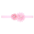 Pink sunflower baby headband with satin rose and pearl detail for photography props - Pink