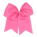 Vibrant hot pink grosgrain ribbon hair bow with swallowtail design for girls - Deep Pink