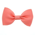Classic coral pink grosgrain ribbon bow hair clip with high-quality ribbed fabric texture - Watermelon red