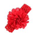 Fascia elastica rossa per neonati con un grande fiore in tessuto traforato - Rosso