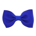 Classic small royal blue grosgrain ribbon bow hair clip with textured fabric finish - Sapphire Blue
