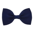Solid navy blue grosgrain ribbon bow hair clip with fine texture and high quality finish - Navy Blue