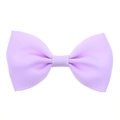 Small light purple grosgrain ribbon bow hair clip for girls with ribbed texture - Light Purple