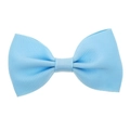 Light blue grosgrain ribbon hair bow clip with textured finish for girls and women - Light Blue