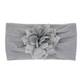 Weiches graues Nylon-Stirnband für Babys mit mehrlagigem Stoffblumen-Design - Grau